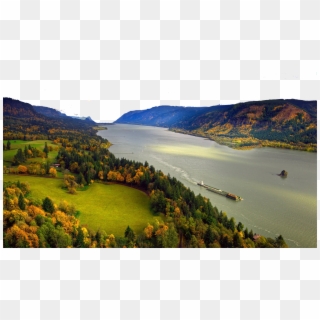 River Between Mountains - Columbia River Gorge Clipart
