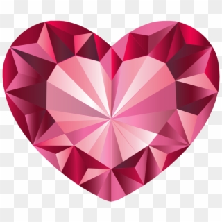 Pink, Crystal Heart, Vector Done In 2015, Via Illustrator - Transparent Pink Crystal Heart Clipart
