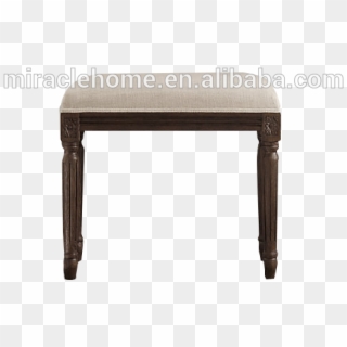 French Style Wood Frame And Low Seat Linen Chair - Stool Clipart