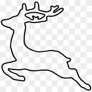 Reindeer Clipart Elegant - Jumping Deer Outline - Png Download