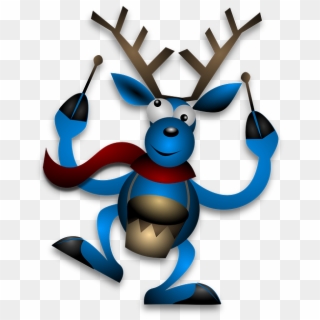 Reindeer, Drummer, Drumming, Blue, Christmas, Noel - Whats The Best Christmas Present A Broken Drum Clipart