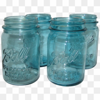 Four Ball Perfect Aqua Pint Canning Or - Glass Bottle Clipart