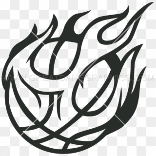 Png Freeuse Library Basketball On Fire - Basketball On Fire Drawing Clipart