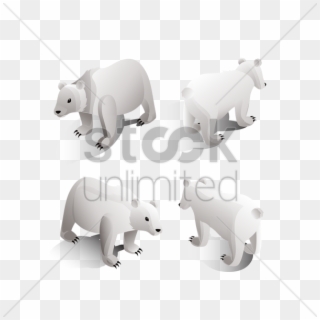 Polar Bear Clipart Side View - Isometric Polar Bear - Png Download