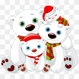 Families Clipart Polar Bear - Christmas Polar Bear Clipart - Png Download