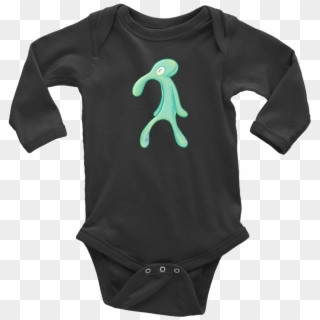 New Long Sleeve Baby Bodysuit Squidward Painting Size - Infant Bodysuit Clipart