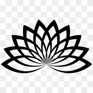 Lotus Flower Png - Black And White Lotus Clipart Transparent Png
