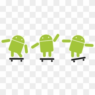 Android Robot Skateboarding - Android Skateboarding Image Png Clipart