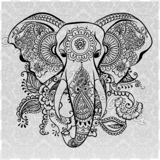 Black And White Stock Majestic Moose Prints Elephant - Mandala Svg Free Clipart