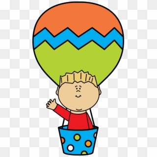 Boy In A Hot Air Balloon - Girl In Hot Air Balloon Clipart - Png Download