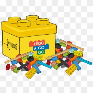 Lego Box And Bricks - Construction Set Toy Clipart