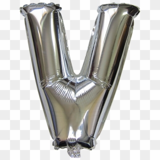 16“ Silver Letter Helium Foil Balloon V - Exhaust Manifold Clipart