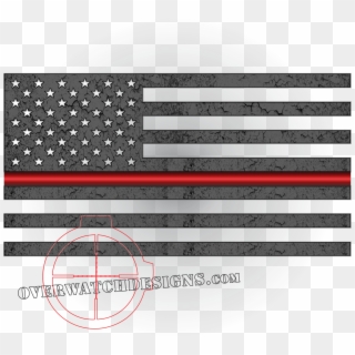Thin Red Line Subdued Flag - Military Thin Line Flags Clipart