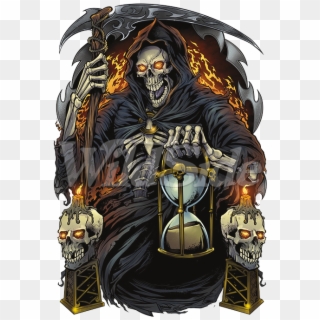 Grim Reaper With Hour Glass - Grim Reaper With Hourglass Clipart
