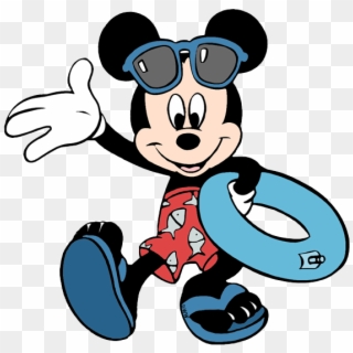 Mickey Mouse Clipart Pool - Mickey Mouse In Pool - Png Download
