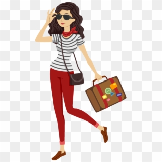 Hi, My Name Is Diana Mitrevski-ross And Welcome To - Girl With A Luggage In Cartoon Clipart