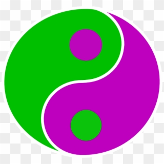 Yin Yang Green Purple Png Clipart